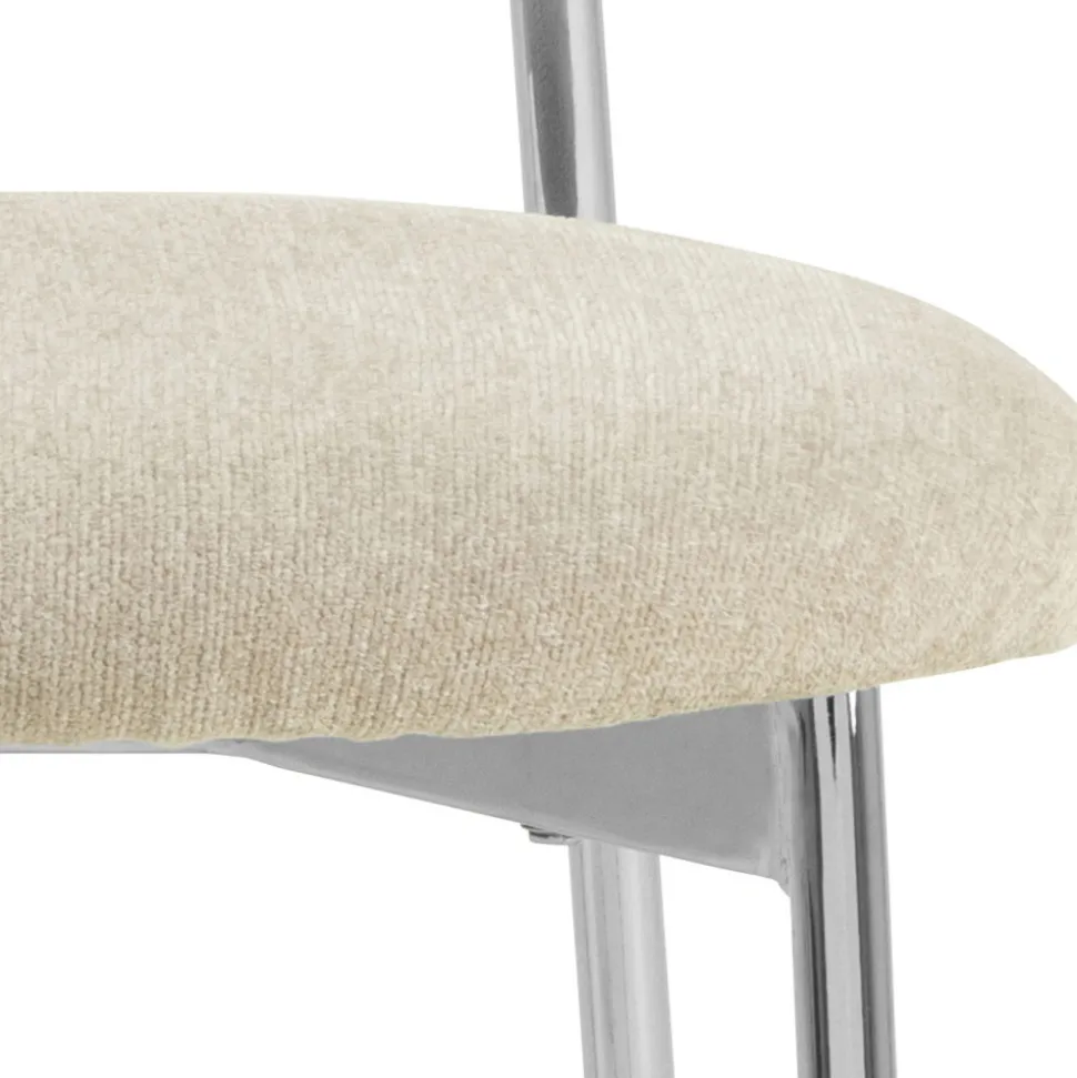 ELLI Lot de 2 chaises en tissu pieds chrome