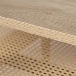 ELLOS Table basse ovale en bois et cannage