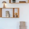 EMBER Etagère murale 2 niches en bambou L70cm