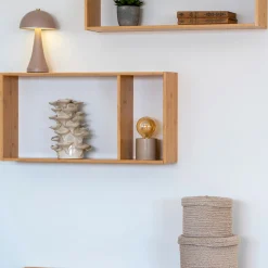 EMBER Etagère murale 2 niches en bambou L70cm