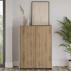 ENARA Buffet haut 2 portes en bois H125cm