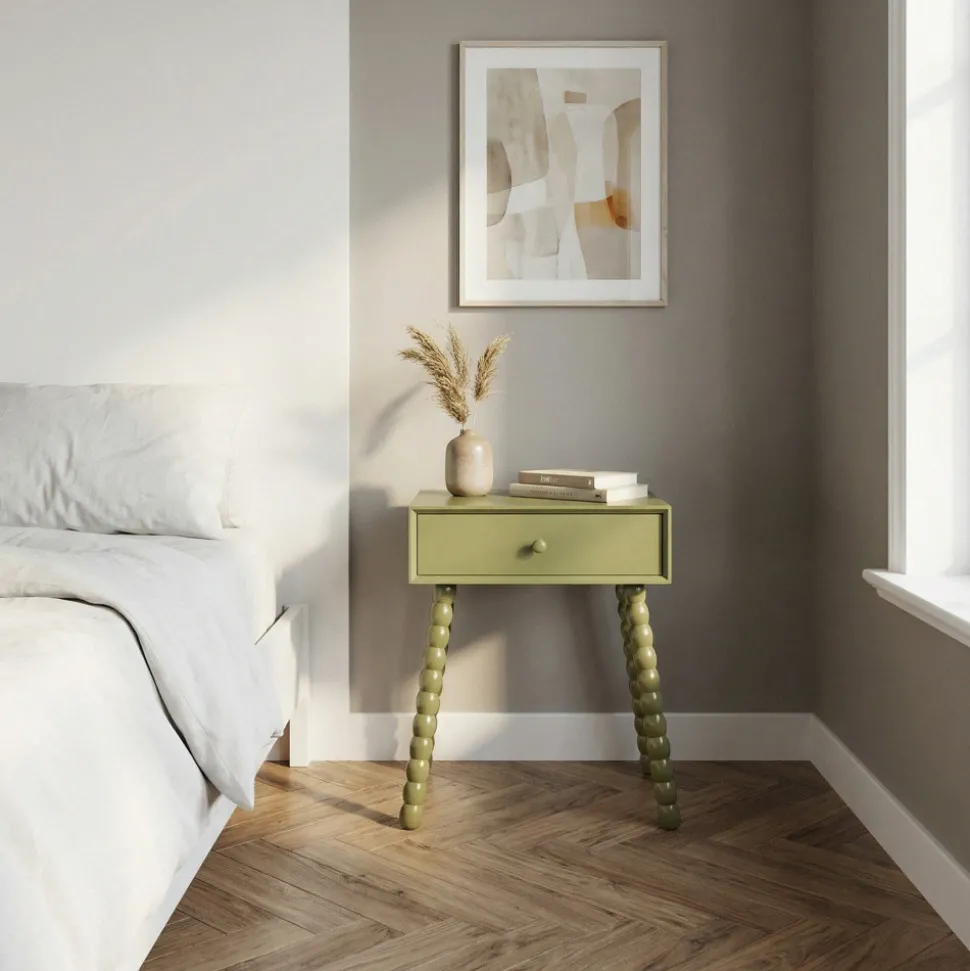 ENKO Table de chevet 1 tiroir en bois
