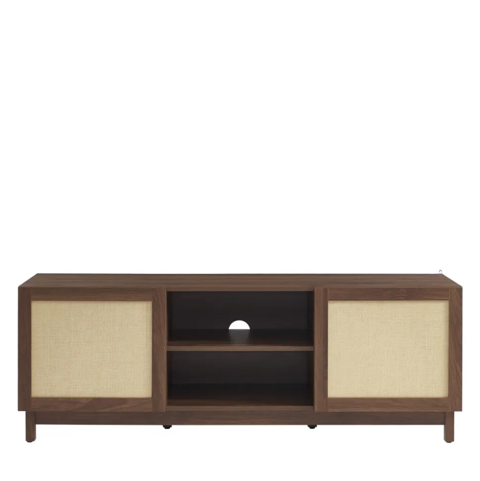 ESTELA Meuble TV 2 portes en bois L150cm