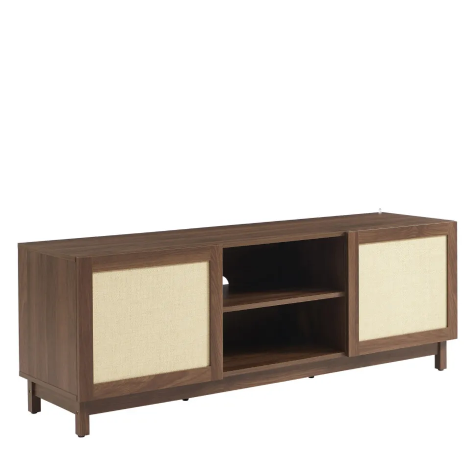 ESTELA Meuble TV 2 portes en bois L150cm