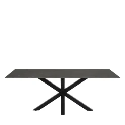 EURAME Table à manger 8 personnes en céramique et métal