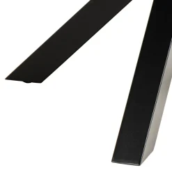 EURAME Table à manger 4 places ronde en céramique et métal