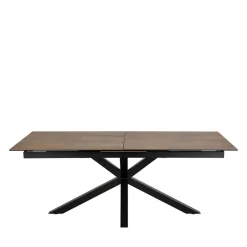 EURAME Table à manger extensible 6 à 12 personnes en céramique et métal 200-240x100cm