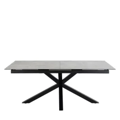 EURAME Table à manger extensible 6 à 12 personnes en céramique et métal 200-240x100cm