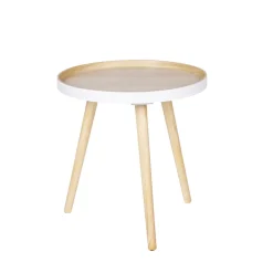FALSE Table basse ronde trépied