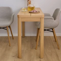 FIKA Table à manger extensible 2 à 4 personnes en bois 120x45-90cm