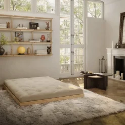 FLIP Canapé convertible 2,5 places en tissu et bois
