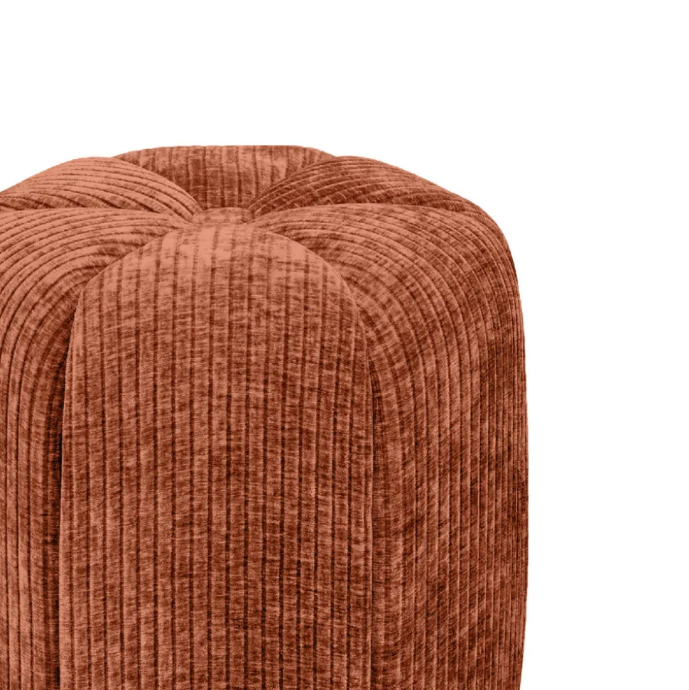 FLOWER Pouf rond en velours côtelé ø38cm