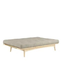 FOLK Canapé convertible en bois naturel et tissu