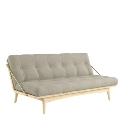 FOLK Canapé convertible en bois naturel et tissu