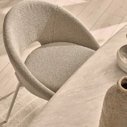 FRIDA Lot de 2 chaises en tissu bouclette et métal