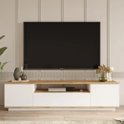 FRITZ Meuble TV 3 portes en bois L180cm