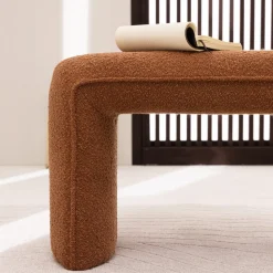 FULL Banc rembourré en tissu bouclette L100cm