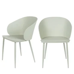 GIGI Lot de 2 chaises en résine et métal