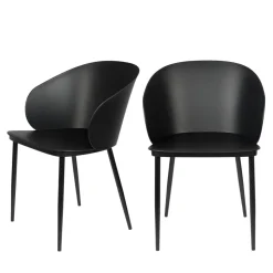 GIGI Lot de 2 chaises en résine et métal
