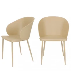 GIGI Lot de 2 chaises en résine et métal
