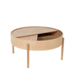 GISELE Table basse ronde avec rangement en bois ø80cm