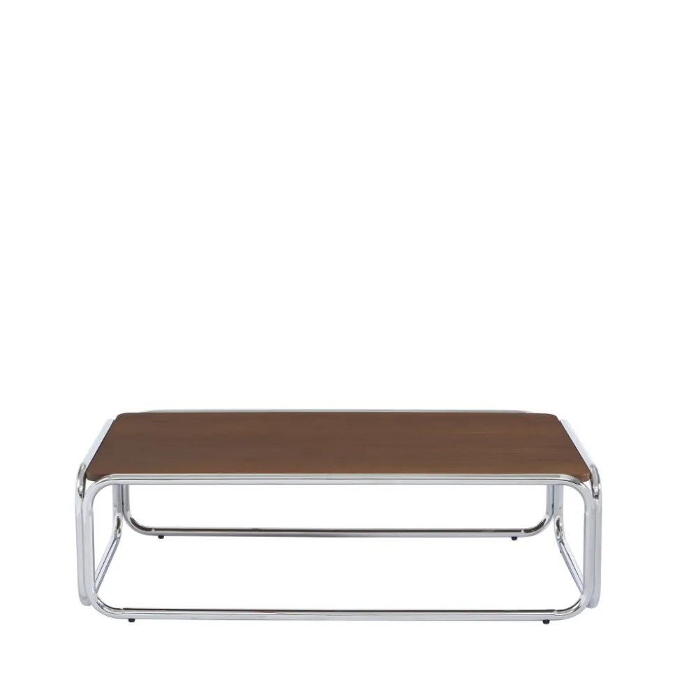 GLISS II Table basse en bois pieds chrome