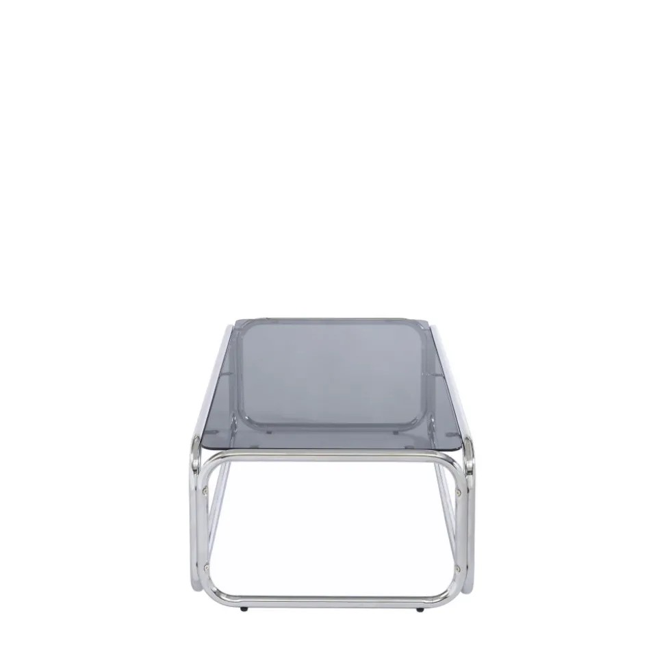 GLISS Table basse en verre pieds chrome