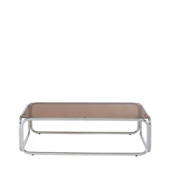 GLISS Table basse en verre pieds chrome