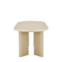 GLOSSI Table à manger 6 personnes ovale en bois laqué