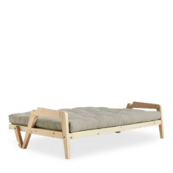 GRAB Canapé convertible en bois naturel et tissu