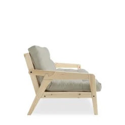 GRAB Canapé convertible en bois naturel et tissu