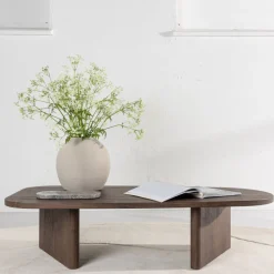 GRONVIK Table basse organique en bois 130x65cm