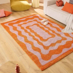 GROOVE Tapis vintage à motif festonné