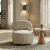 GROOVY Fauteuil pivotant en tissu chenille côtelé