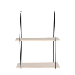 HAAG Etagère murale en métal et bois 55x21xH72 cm