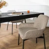 HAAS Lot de 2 fauteuils de table en tissu et métal