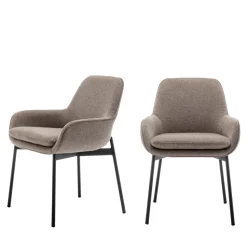 HAAS Lot de 2 fauteuils de table en tissu et métal