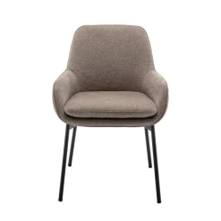 HAAS Lot de 2 fauteuils de table en tissu et métal