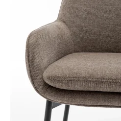 HAAS Lot de 2 fauteuils de table en tissu et métal