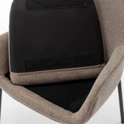 HAAS Lot de 2 fauteuils de table en tissu et métal