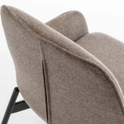 HAAS Lot de 2 fauteuils de table en tissu et métal