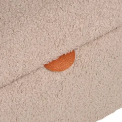 HARLOW Banc coffre en tissu bouclette et bois L95cm