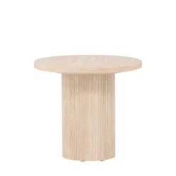 HARON Table d'appoint ronde effet travertin ø50cm