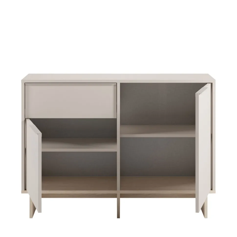 HARRIET Buffet 2 portes 1 tiroir en bois et métal L120cm