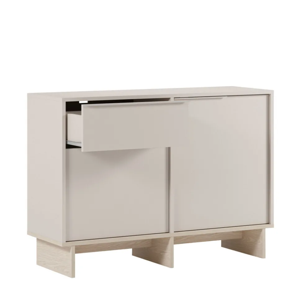 HARRIET Buffet 2 portes 1 tiroir en bois et métal L120cm