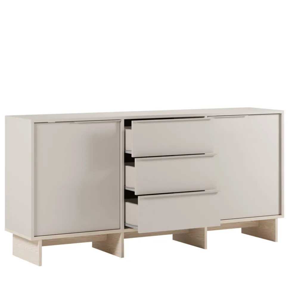 HARRIET Buffet 2 portes 3 tiroirs en bois et métal L176cm
