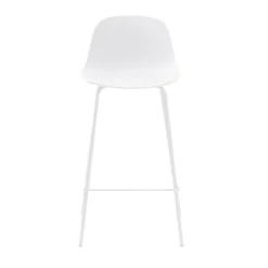 HEL Lot de 2 chaises de bar en plastique et métal H67,5cm