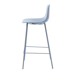 HEL Lot de 2 chaises de bar en plastique et métal H67,5cm