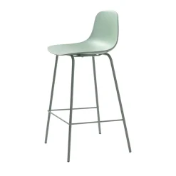 HEL Lot de 2 chaises de bar en plastique et métal H67,5cm