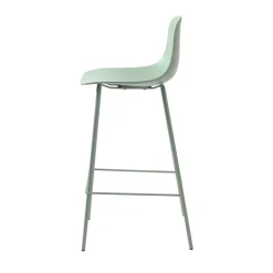 HEL Lot de 2 chaises de bar en plastique et métal H67,5cm
